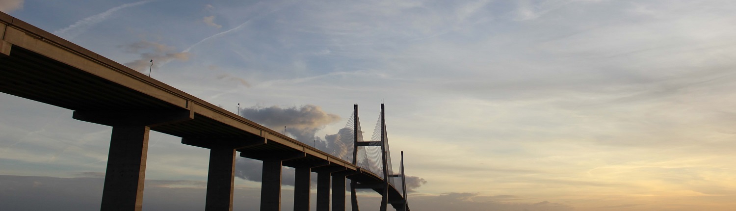 tall bridge with gray skies