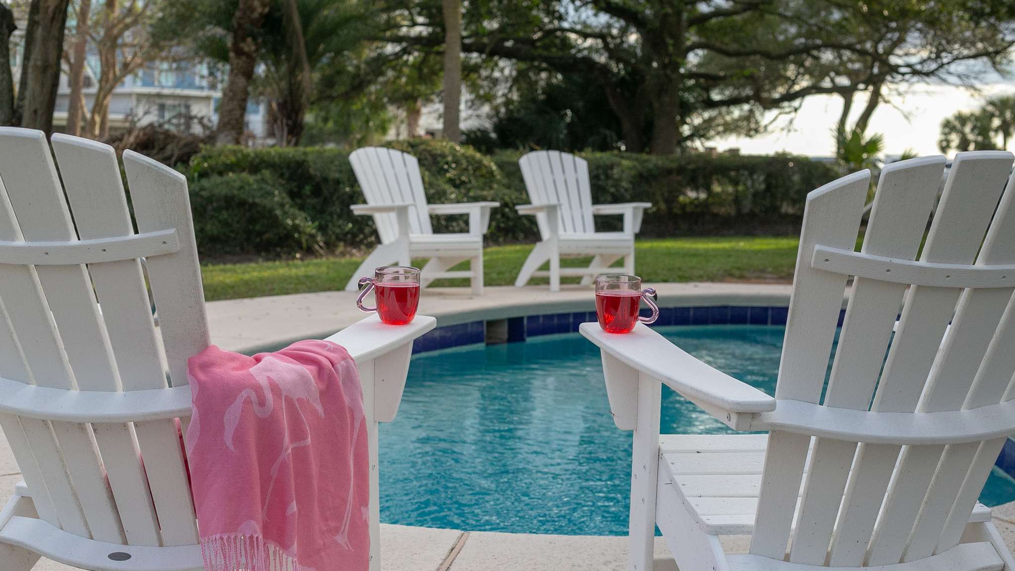 chairs by pool