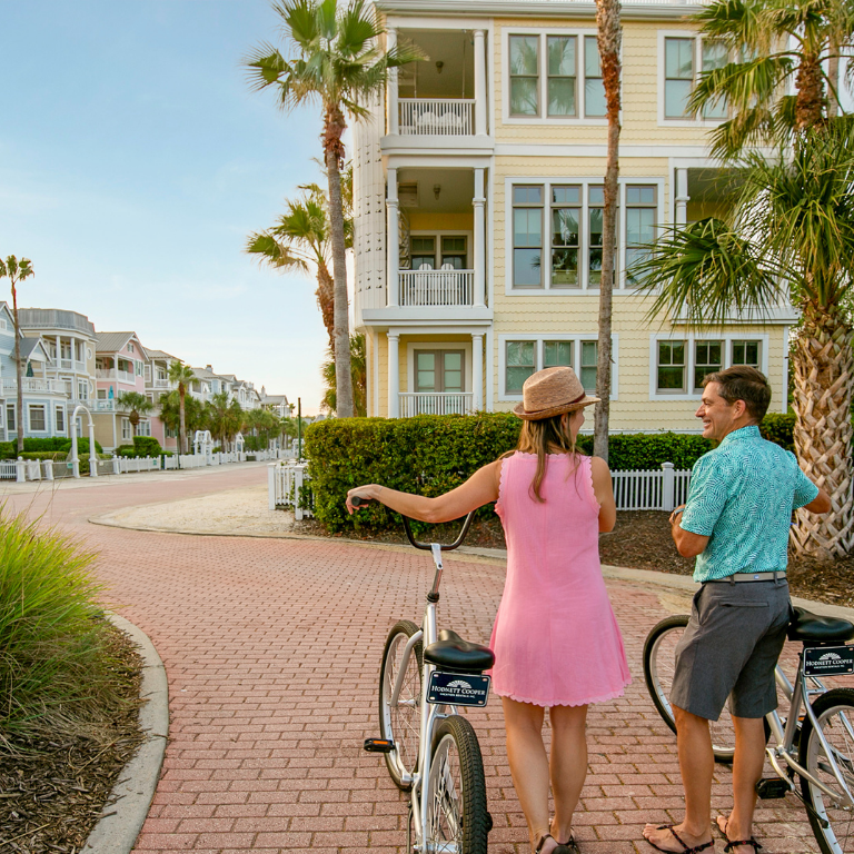 Couple biking in the Golden Isles